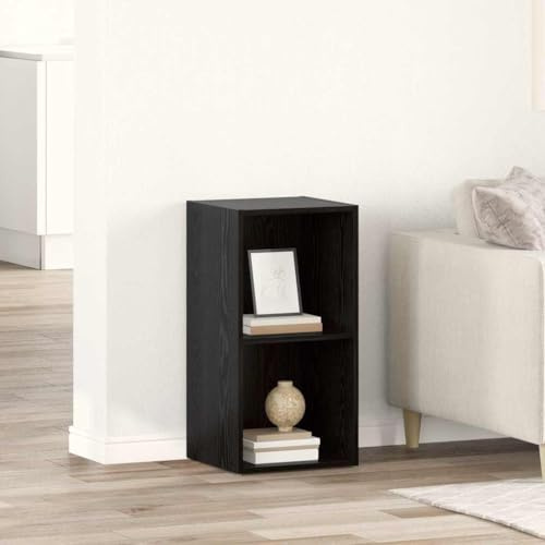 LoogCape Mueble para TV negro, 72 x 35 x 37 cm, madera, montado en la pared, con 4 estantes, diseño moderno, salón, almacenamiento de medios