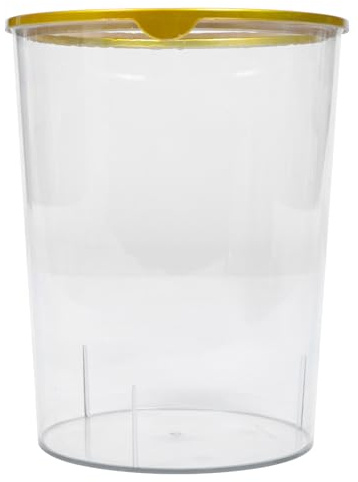Veemoon Papelera Redonda Transparente de PET para Hogar Cubo de Basura Grande Aro Dorado Contenedor de Residuos Simple y Práctico para Sala Baño y Oficina Cesto de Almacenamiento