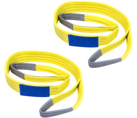 YANBORUI Imbracatura rotonda da 2,998 kg, 2 pezzi, in poliestere, per sollevamento di oggetti pesanti, resistente, in poliestere, 3T, 2,4 m