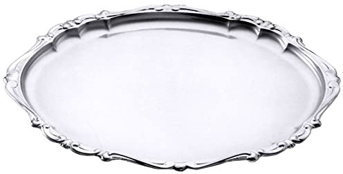 Contacto Edelstahl Barock-Tablett oval 31 x 24 cm