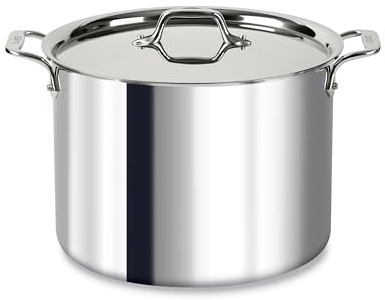 All-Clad 4512 Stainless Steel Tri-Ply Bonded Stockpot with Lid/Cookware, 12-Quart, Silver