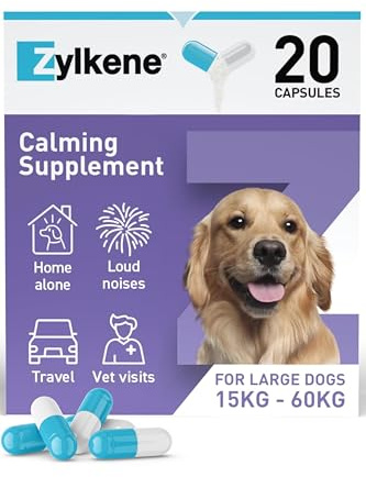 Zylkene Calming Supplements for Large Dogs (30 to 60kg) 450mg | Promotes Relaxation | Helps Pets cope with short-term challenging situations: Loud Noises | Easily administered | 20 capsules