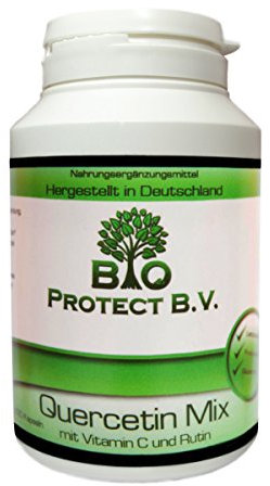 Quercetin Mix 120 Kapseln -eine Kapsel enthält 300mg Vitamin C +250mg Quercetin + 1mg Rutin Bio Protect OHNE ZUSATZSTOFFE
