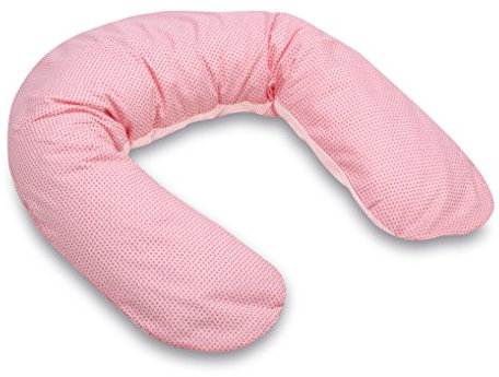 Pirulos 72012314 - Cojín maternal 150 cm diseño love, color blanco y rosa