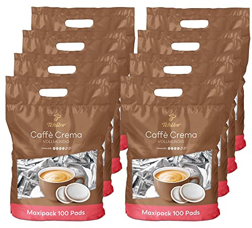 Tchibo Kaffeepads Vorratspack Maxipack, Caffè Crema vollmundig, 800 Stück – 8x 100 Pads (Kaffee, ausgewogen und vollmundig), nachhaltig, geeignet für Senseo Maschinen