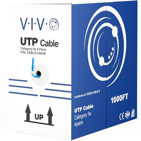 VIVO Blue 1,000ft Bulk Cat5e Wire, CABLE-V001B
