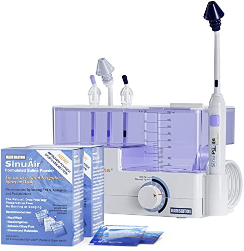 SinuPulse Elite - Sistema di risciacquo nasale con 90 pacchetti di sale SinuAir