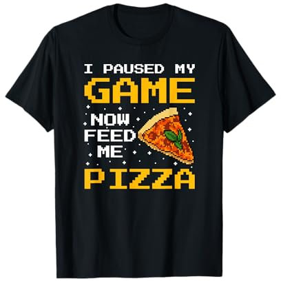 Funny Gamer Pizza And Gaming Foodie T-Shirt