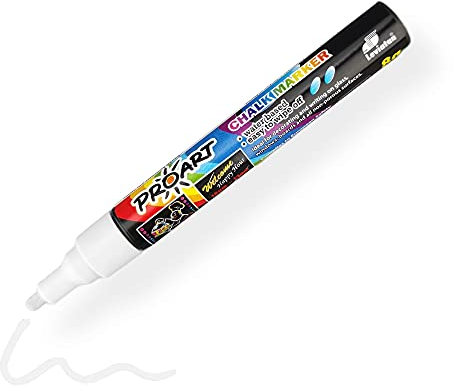 LEVIATAN - Kreidemarker | Kreidestifte für Fenster | Flüssigkreidestift | Tafelstift Abwaschbar| Glasstift | Rundspitze 2-3mm Weiß, 1 Stück (1er Pack)