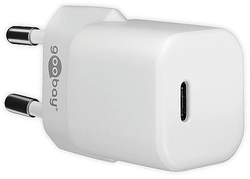 Goobay 59358 USB-C Ladegerät Nano, 20w USB-C Power Delivery Netzteil für iPhone 12/12 Mini/12 Pro/max, IPad Pro, Magsafe, AirPods Pro, Samsung Galaxy Series, Google Pixel 5/4/3, klein