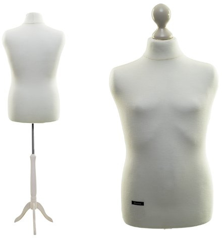 Busto sartoriale LUCCESI / maschio Taglia: L (50-52) / Rivestimento bianco crema / Base bianca / Altre taglie (femmina) S - XL