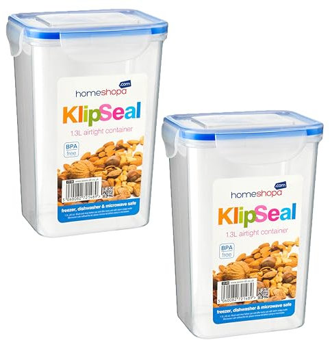 HOMESHOPA Airtight Food Storage Container Set, 2 Pack Kitchen & Pantry Organization, BPA-Free, Plastic Canisters with Durable Lids for Rice Cereal Oats Flour Sugar