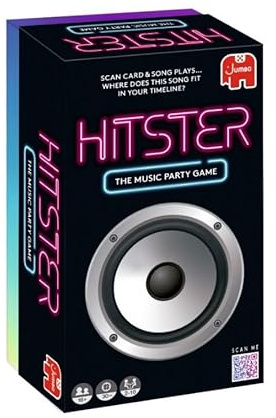 Jumbo Hitster - The Music Fun Party Quiz Card Game, 2-10 Players - 300 Plus Iconic Music Hits - Great for Adult and Family Game Night