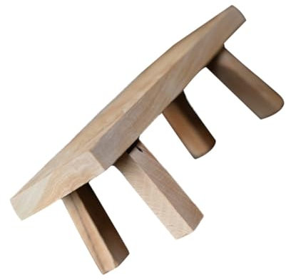 STOBOK Cliff Cypress Wooden Display Stool Decorative Handcrafts Base for Desktop Art Ornament Stand Home and Office Decor