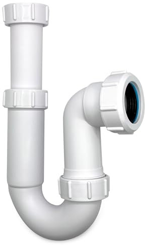 CranPlas | 32MM Telescopic P Trap | Vanity Sink Waste Trap | Bathroom and Toilet Sink Pipe Fittings | Universal Fit for UK Pipes | Easy Install | Durable, Leak-Proof Sink U Bend