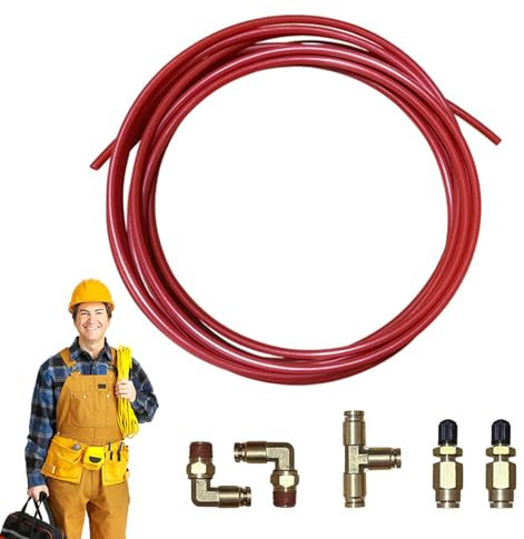 Luftkompressorslangsats, luftslangsats, passande pneumatisk rörsats 1/4 NPT, 20-fots luftslang-kit, slangkopplare reparations-beslag, kompressortillbehör, luftslangtillbehör