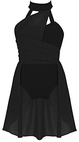 Riismen Vêtements De Ballet Enfants Robe De Ballet Justaucorps Costume De Ballet Robe De Danse De Style Épissure Body De Danse Avec Jupe Tutu Noir 9-10 ans