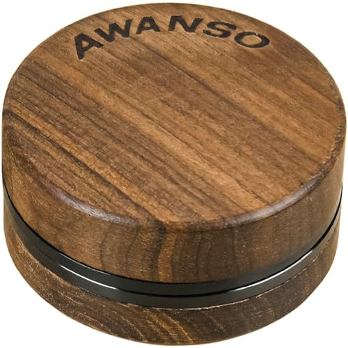 AWANSO 2-Piece Grinder, 2.5 Walnut Wood and Aluminum Grinder for Kitchen Spice