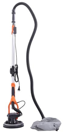 Levigatrice per cartongesso, 850 W, smerigliatrice elettrica da parete Ø 225 mm, giraffa abrasiva, 6 marce, con sacchetto di aspirazione