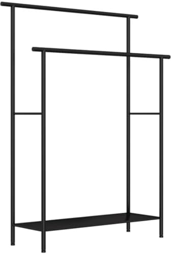 Toallero De Pie Toallero Independiente, Soporte Para Toallas De 2 Niveles, Estante Para Mantas Con Estante De Almacenamiento, Estante De Secado Para Baño Soporte Toallas Baño(Black,75*20*110cm)