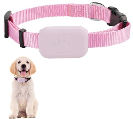 GPS Pet Tracker - GPS Tracker for Cats & Dogs with No Monthly Fees, iOS Compatible Cat Tracker Collar, Mini Tracker Device for Real-Time Pet Tracking,For Apple Find Function,iOS Only（PINK）