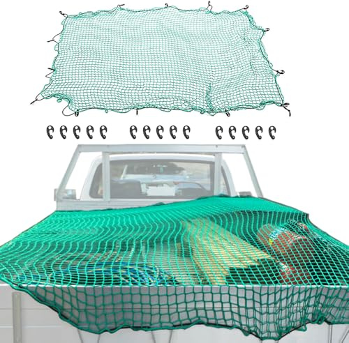 NICTSEPO Cargo Net for Pickup Truck Bed with 15 PCS Hook 3m x 5m/10ft x16.4ft Heavy Duty Luggage Bungee Net for Car Boat SUV Van Trailer Snowmobile Secure Loads