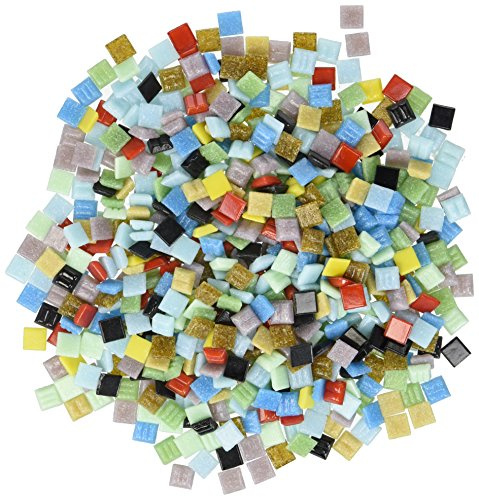 Mosaic Mercantile Vitreous Glass Mosaic Tiles 1lb-Assorted, 1.4 Hx6.0 Lx4.0 W, Colors May Vary, ASTMINI1