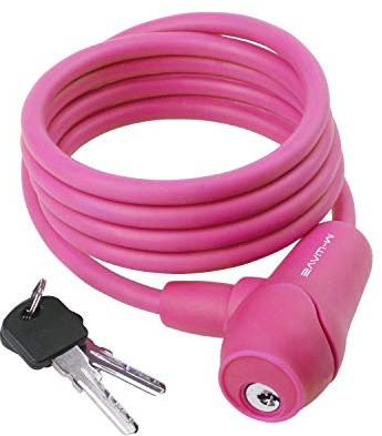 M-Wave Candado Espiral, Unisex Adulto, Rosa, 1500 x 8 mm