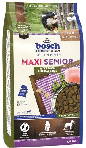 bosch HPC Maxi Senior mit frischem Geflügel & Reis | Hundetrockenfutter für ältere Hunde großer Rassen (ab 25 kg) | 1 x 2.5 kg