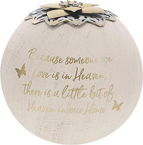 Pavilion Gift Company Because Someone We Love, Little Bit of Heaven in Our Home, Terracotta, Gold, 5.5 Inch