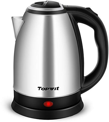 TOPWIT Electric Kettle, 2.0L Hot Water Kettle Electric, BPA-Free Stainless Steel Tea Kettle, Electric Kettles for Boiling Water with Fast Boil, Auto Shut-Off & Boil Dry Protection, Silver