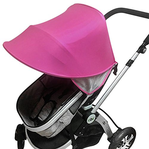 Kinderwagen Sonnenschutz Universal Sonnenverdeck für Baby Buggy, Sportwagen, Babyschale UV-Schutz Sonnendach Faltabre Sonnenblende Sonnensegel Baby Sonnenschirm rosa