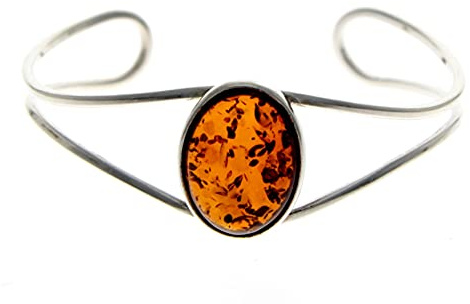 SilverAmber Jewellery UK - Bracciale in argento sterling 925 con ambra baltica GL532., Argento sterling, Ambra