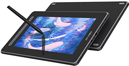XP-PEN Artist 12 2. Generation Grafiktablett mit Display 11,9 Zoll 127% sRGB Farbraum mit X3 Smart-Chip batterielosem Stift für Illustration und Bildbearbeitung (Schwarz)