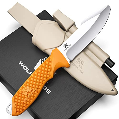 Wolfgangs W-KIDS - Schnitzmesser für Kinder mit Süßem Führerschein - Outdoor Messer Set mit Scheide und Feuerstahl für das Erste Große Abenteuer