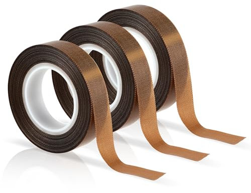 ASTER 3 Rollen Klebeband Teflonband Klebeband, 13mm x 10m Schubladen-Gleitband Klebeband, Reibungsarme Teflonband Gewindedichtband für Möbel, Schublade, Schrank, Vorhang, Holz