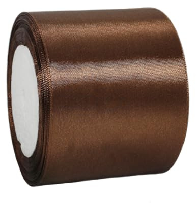 Cinta de Satén Ancho 75mm,Cinta Regalo Color Café,22m Seda Raso-Inta de Lazo,Cinta de Tela para Envolver regalos,Manualidades,Ramo de Novia,Globos,Cinta de Raso para Decoración de Recuerdos de Boda