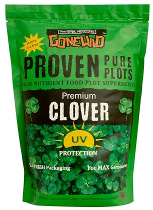 Whitetail Products Gone Wild, Premium Clover Food Plot Seeds, 3lb Bag, G2699