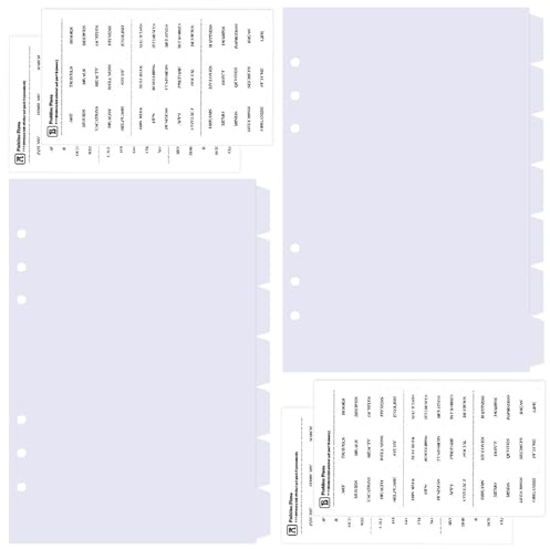 DY.2ten 14 Fogli Bianco Divisori Raccoglitori ad Anelli A5,6 Fori Plastica Divisorio Pagina Indice Tab,per A5 Quaderni ad Anelli, per Scuola o Ufficio(21cm x 14.2cm)