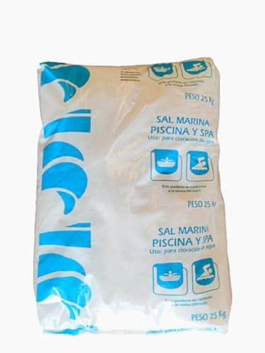 Mugar- Sacos de Sal Marina de 25 Kilogramos para Piscinas de Agua Salada- Sal Marina en Formato 25kg para Piscinas de Clorador Salino