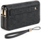 GAEKEAO Portafoglio Donna Grande, Portamonete Vegan in Pelle, Porta Tessere Blocco RFID, Portacarte di Credito, Porta Tessere, Borsellino Doppia Cerniera, Idee Regalo