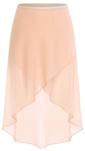 Runhomal Ballett Wickelrock Mädchen Damen Chiffon Ballettrock Verstellbarer Taille Krawatte Wrap Skirt Gymnastik Tanzrock Ballettbekleidung Korallenrosa Einheitsgröße