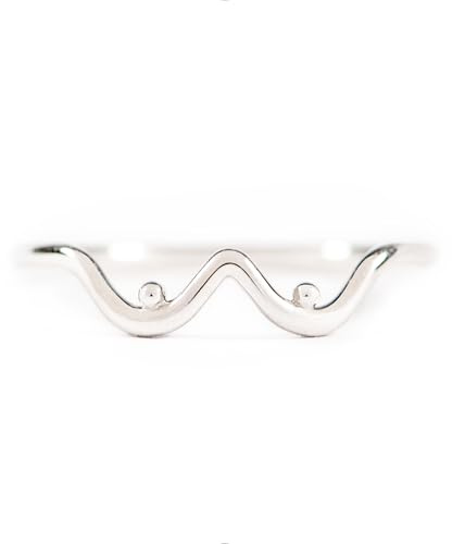 STORYJEWELLERY Sterling Silver Boob Ring, Fun Rings for Women, Silver Statement Ring, Unique Fashion Rings for Women, Funny Gifts for Friends, Size 7