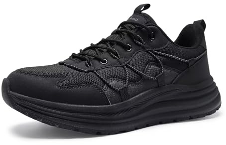 Men's Orthopedic Wide Toe Box Running Shoes: Casual Fit Plantar Fasciitis Orthotic Arch Support Hammer Toes Bunions Recovery Trail Sneakers, Gym Athletic Travel Standing Walking Shoes Black Size 11