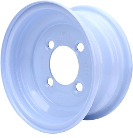 Tbest Aleación de Aluminio Cubo de Llanta de Rueda ATV de 8 Pulgadas para Go Kart Quad Dirt Rideo en las Ruedas Traseras Universales Blancas de Cortacésped