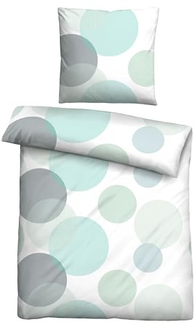 Traumhaft schlafen - Castell - Markenbettwäsche Thermo-Fleece Bettwäsche 0360660 Blasen 1x 135x200 cm + 1x 80x80 cm, Mint