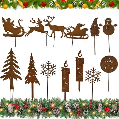 Spina di ruggine da giardino, in metallo, corona dell'Avvento, ruggine, decorazione da giardino, decorazione in metallo, per l'Avvento, Natale, decorazione da giardino
