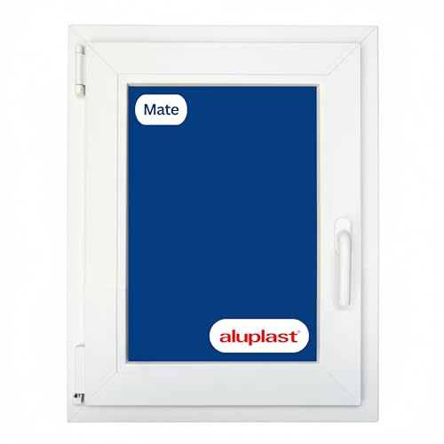Winwindo - Ventana PVC Reforzada | 500x600 | Oscilobatiente Derecha | Cristal Climalit Mate | Perfil Aluplast | Blanca | No amarillea, Ruido <45db, Aislamiento Térmico | Entrega 24/48h