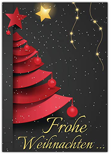A4 XXL Weihnachtskarte WEIHNACHTSBAUM mit Umschlag - edle Klappkarte für liebe Kollegen Freunde Verwandte - Frohe Weihnachten Karte von BREITENWERK