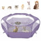 Pawaboo Kleintiere Freigehege, Wasserdicht Faltbar Kaninchen Freilaufgehege für Hasen Hühner Kätzchen Welpen Kaninchen Hamster, Visuell Laufstall mit Netz Reißverschluss und Nylonboden - Lila